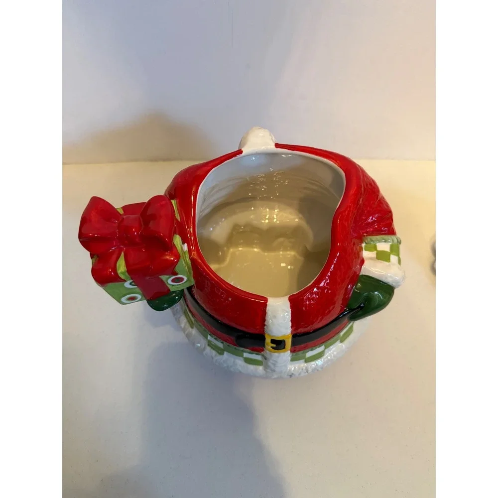 Fitz and Floyd Holiday Cheer Santa Claus Cookie Jar Ceramic Christmas